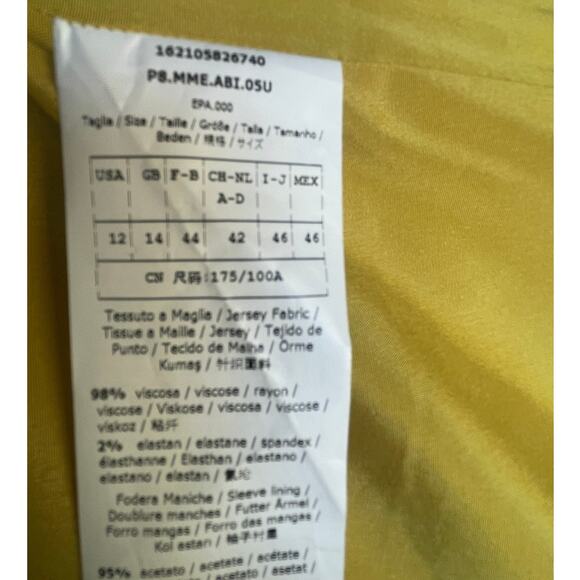 MaxMara Yellow Faux Knee Length Wrap Dress Size 12 - Picture 9 of 9